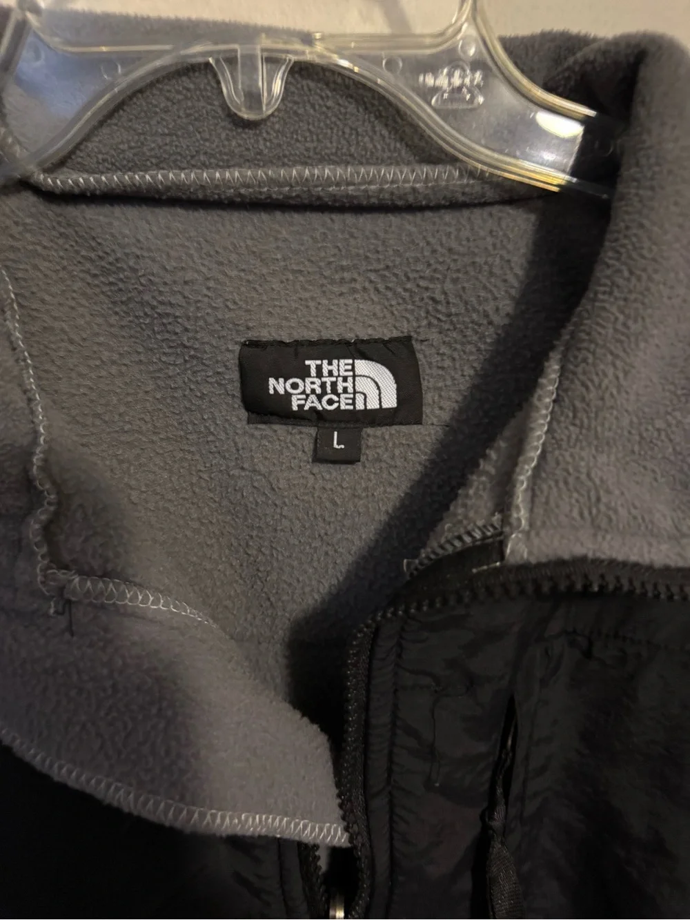 The North Face Gray & Black Fleece Jacket Lightweight Zip Front